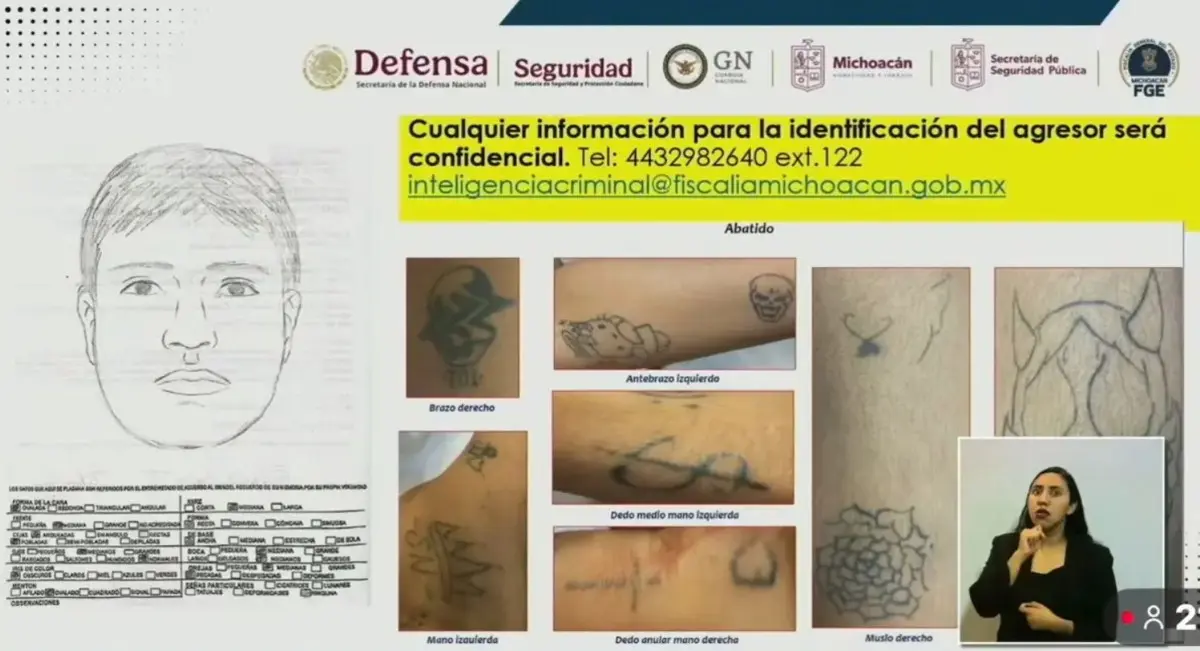Identificación del cuerpo del agresor. Fiscalía Michoacán.