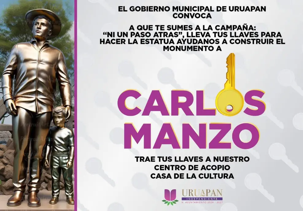 Estas piezas de metal serán fundidas para dar forma a la escultura que recordará la vida y obra del exalcalde. Facebook.