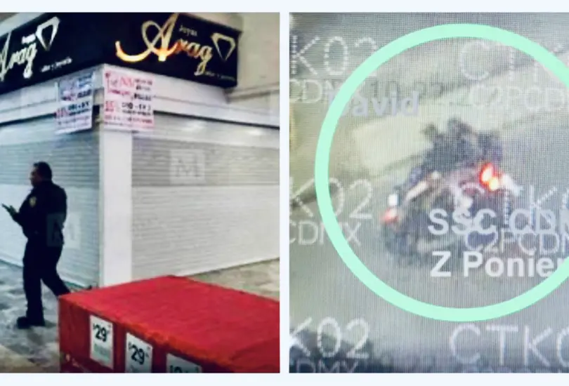 Balacera en Plaza San Jerónimo tras violento asalto a joyería Arag en CDMX Balacera en Plaza San Jerónimo tras violento asalto a joyería Arag en CDMX