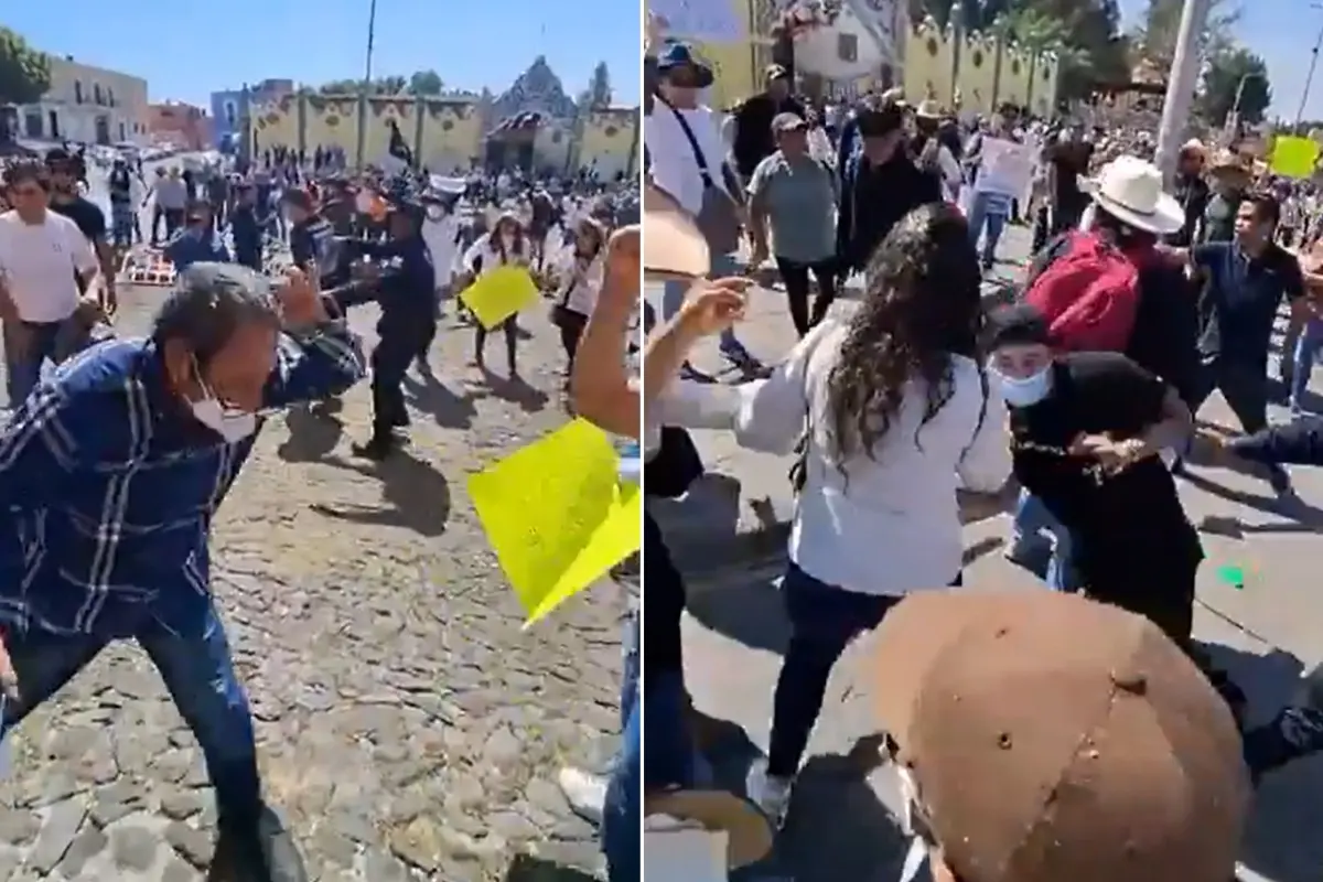  Marcha Generación Z: joven arroja piedra a adulto mayor 