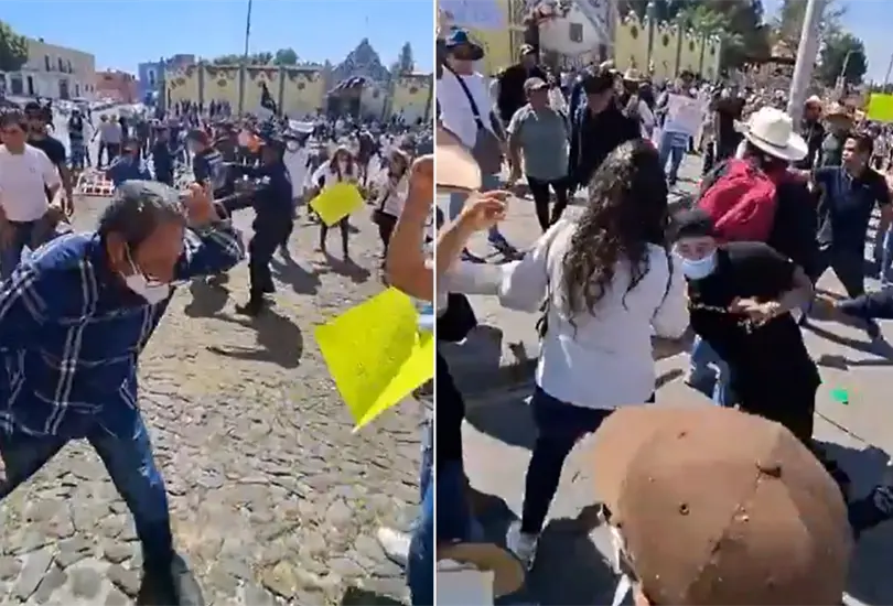Marcha Generación Z: joven arroja piedra a adulto mayor Marcha Generación Z: joven arroja piedra a adulto mayor