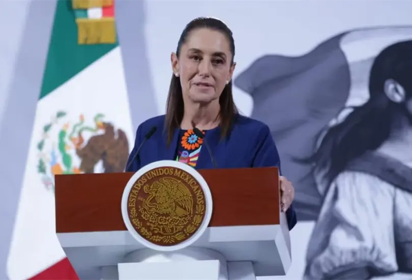 Sheinbaum en su conferencia matutina de Palacio Nacional el 17 de noviembre de 2025.