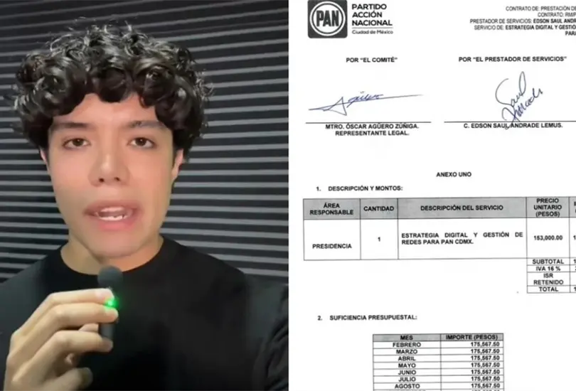 El contrato, firmado en febrero de 2025, contempla pagos mensuales que Andrade continúa recibiendo hasta enero de 2026. El contrato, firmado en febrero de 2025, contempla pagos mensuales que Andrade continúa recibiendo hasta enero de 2026.