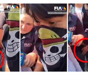 Asistente de la Marcha Gen Z roba celular a reportera de TV Azteca | VIDEO