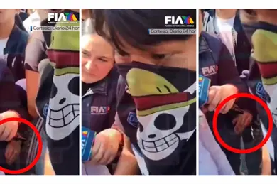 Asistente de la Marcha Gen Z roba celular a reportera de TV Azteca | VIDEO
