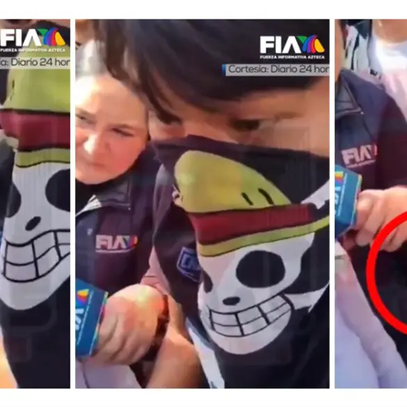 Asistente de la Marcha Gen Z roba celular a reportera de TV Azteca | VIDEO