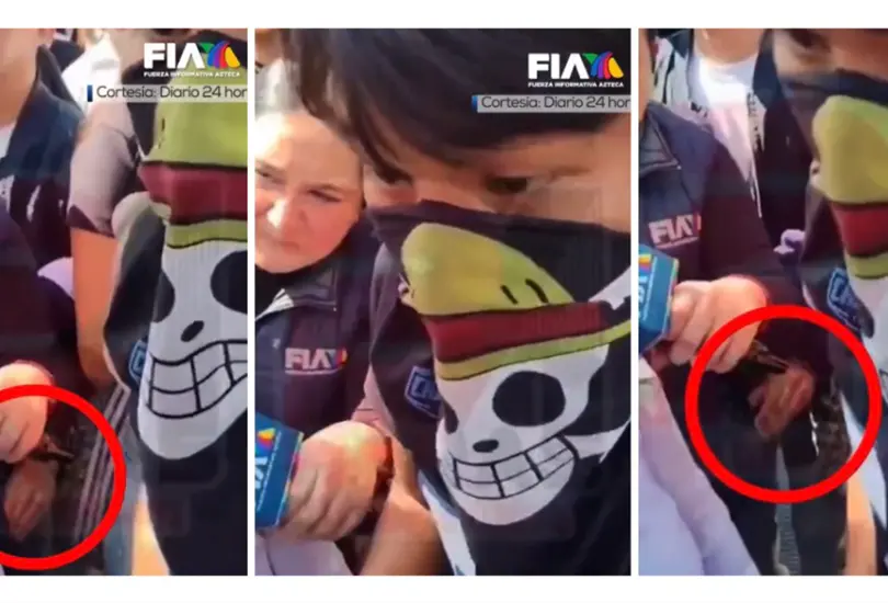 Asistente de la Marcha Gen Z roba celular a reportera de TV Azteca | VIDEO