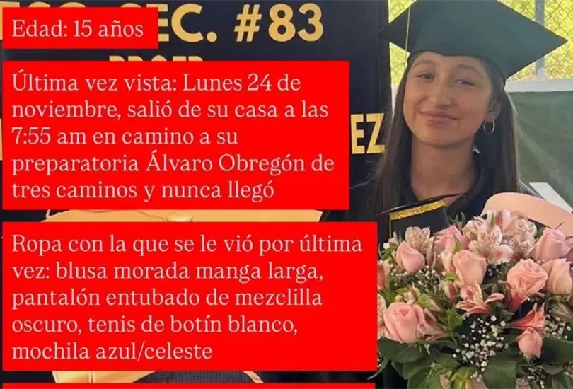 Ángela Minel salió a la prepa y desapareció en Guadalupe