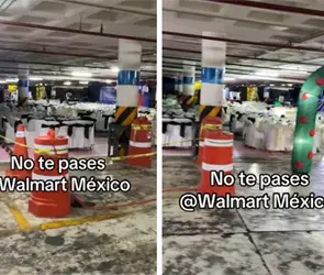 Qué poca: Critican a Walmart por hacer su fiesta de fin de año en el estacionamiento