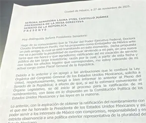 &iquest;Qu&eacute; dice?: Esta es la carta de renuncia a la FGR que Alejandro Gertz Manero envi&oacute; al Senado