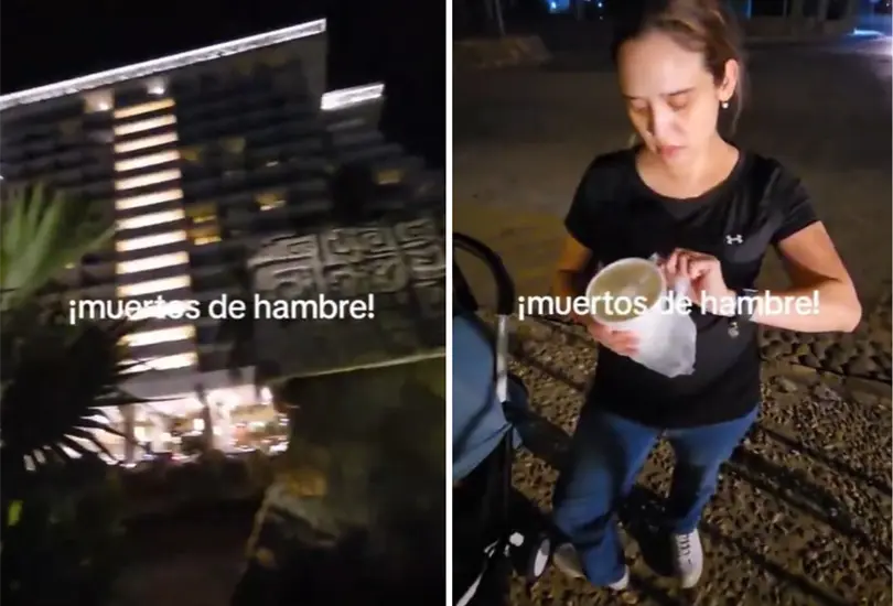 La familia tuvo que comer en la calle ante la negativa del hotel. La familia tuvo que comer en la calle ante la negativa del hotel.