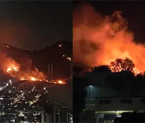 Fuerte incendio devora el cerro de Loma de Tepeolulco en Ecatepec