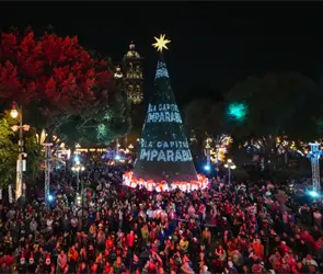 Así fue el encendido del Árbol Navideño en Puebla