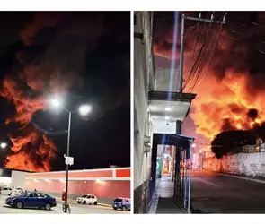 Fuerte Incendio consume fábrica textil en Ixtapaluca; evacúan la zona | VIDEO