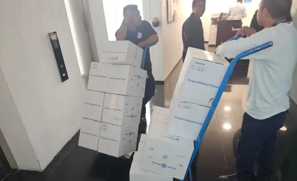 Decenas de cajas llenas de ejemplares llegaron al Senado. X.