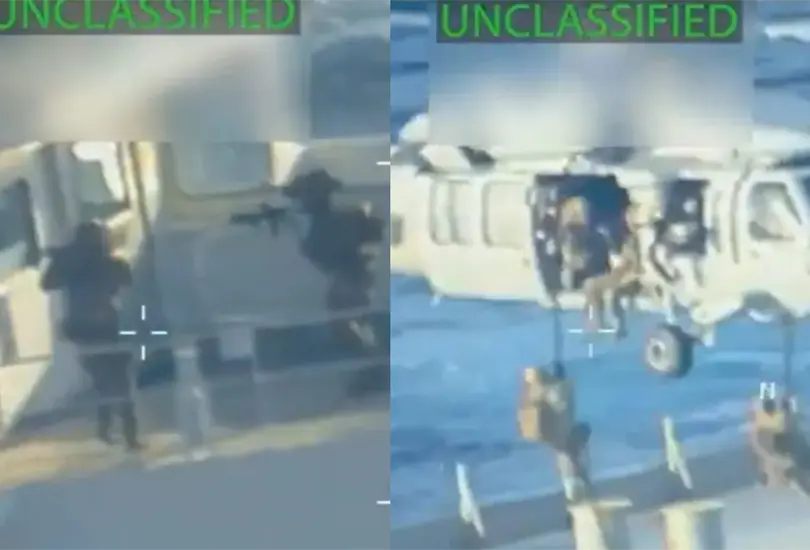 Así fue el momento en que EE.UU. atacó un buque petrolero frente a las costas de Venezuela. Así fue el momento en que EE.UU. atacó un buque petrolero frente a las costas de Venezuela.