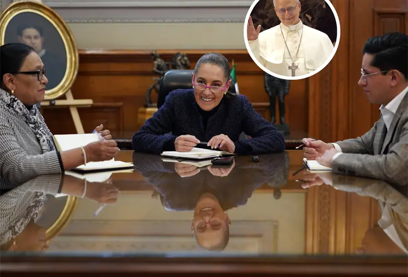 La llamada entre Sheinbaum y el Papa Le&oacute;n XIV.