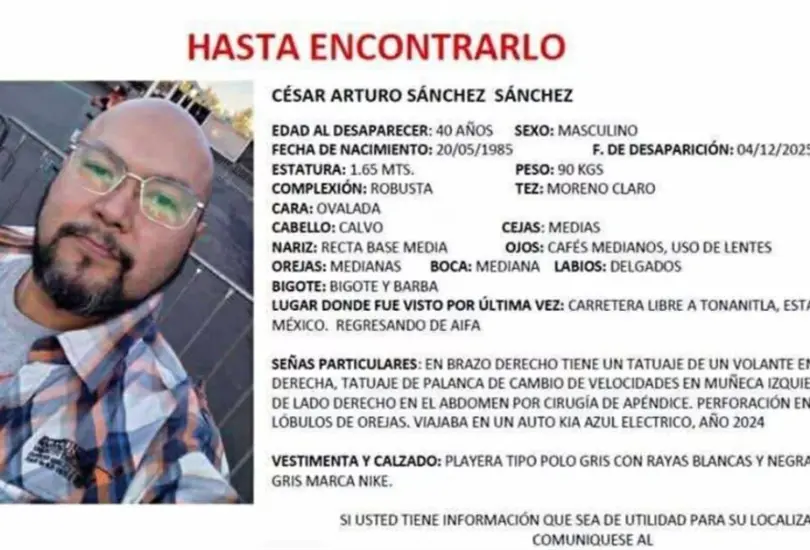 Familiares y amigos de César Arturo piden ayuda para localizarlo. Familiares y amigos de César Arturo piden ayuda para localizarlo.