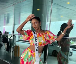 Miss Jamaica reaparece en silla de ruedas tras fuerte ca&iacute;da en Miss Universo