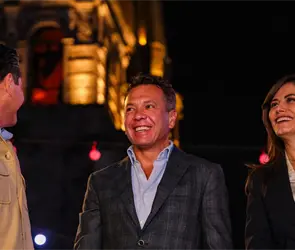 Pablo Lemus inaugura el Festival Ilusionante 2025 con pista de hielo gratuita en el Centro de Guadalajara