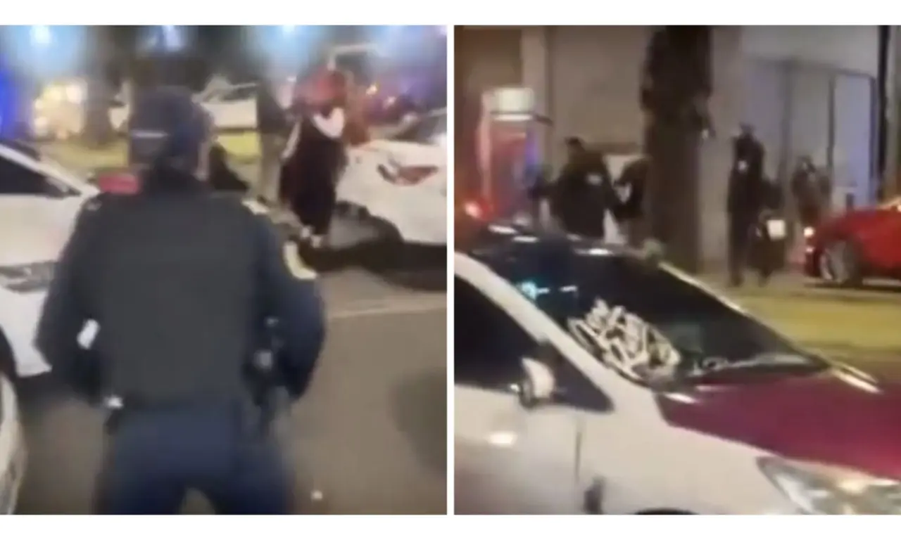  Pelea campal en Coapa: choque involucra a policías, taxistas y civiles 