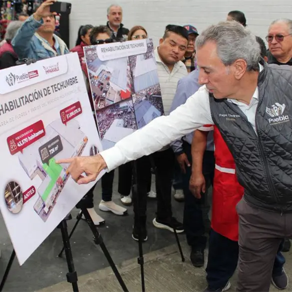 Concluyen rehabilitaci&oacute;n de techumbre en mercado del sur de Puebla