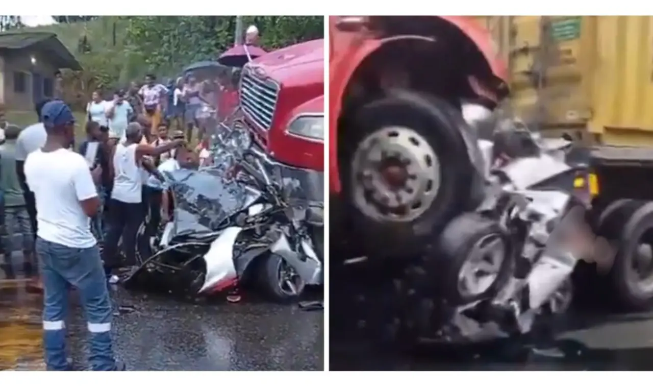  Momento de terror: padres se despiden de su hijo segundos antes de morir aplastados en la carretera | VIDEO 