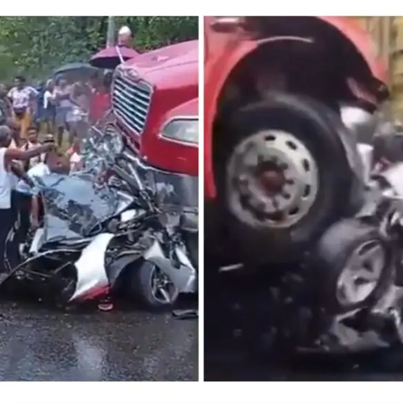 Momento de terror: padres se despiden de su hijo segundos antes de morir aplastados en la carretera | VIDEO