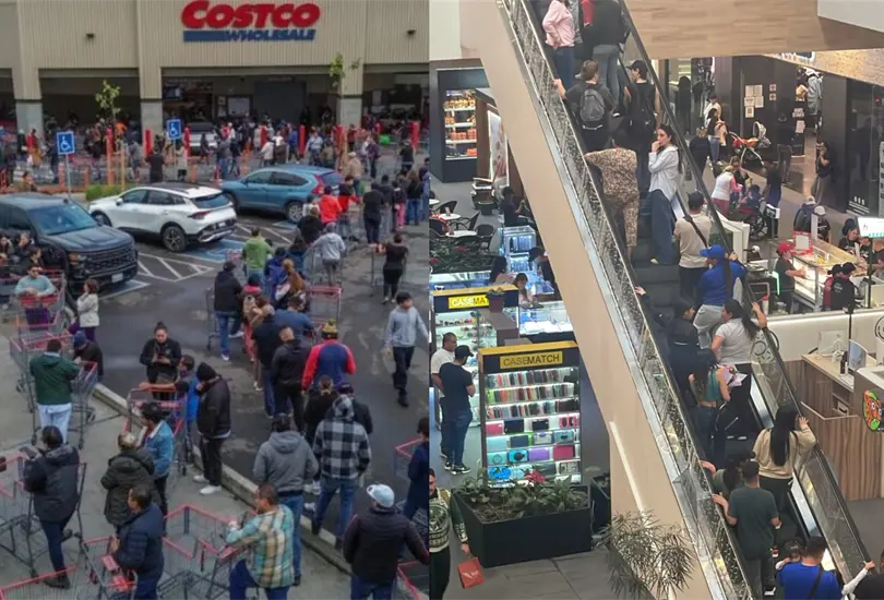 Compras de &uacute;ltima hora provocaron filas kilom&eacute;tricas y tiendas llenas en distintas ciudades del pa&iacute;s.