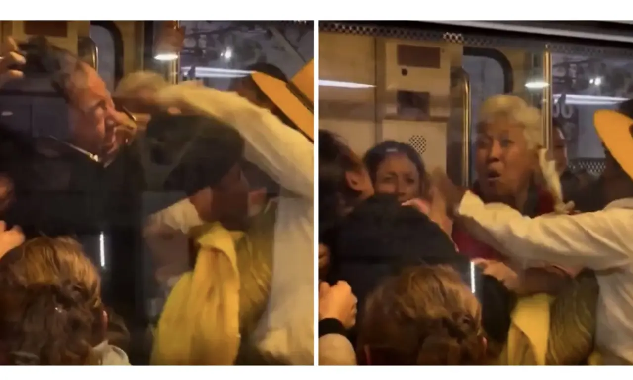  VIDEO | Pelea por un asiento termina en jaloneos y gritos en el metro de la CDMX 