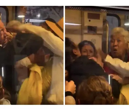 VIDEO | Pelea por un asiento termina en jaloneos y gritos en el metro de la CDMX