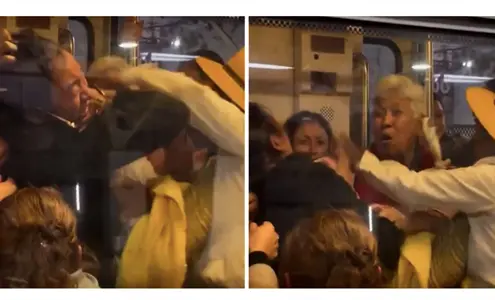 VIDEO | Pelea por un asiento termina en jaloneos y gritos en el metro de la CDMX