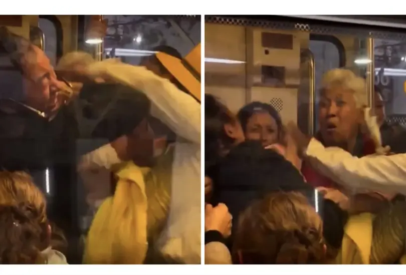 VIDEO | Pelea por un asiento termina en jaloneos y gritos en el metro de la CDMX