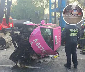 Difunden video de &uacute;ltimos momentos con vida del taxista que destroz&oacute; su auto en Tlalpan