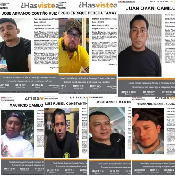 Familiares de las víctimas comenzaron a difundir fichas de búsqueda emitidas por la FGE. FGE.