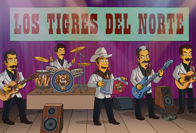 Los Tigres del Norte, I&ntilde;&aacute;rritu y Humberto V&eacute;lez en Los Simpson