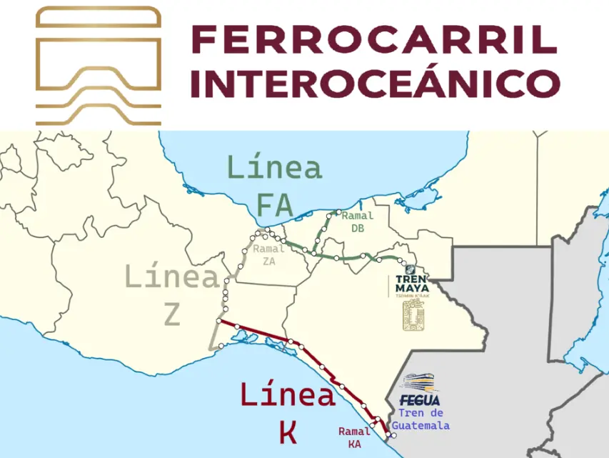 Actualmente, el Tren Interoceánico opera a través de tres líneas: Z, FA y K. Especial.