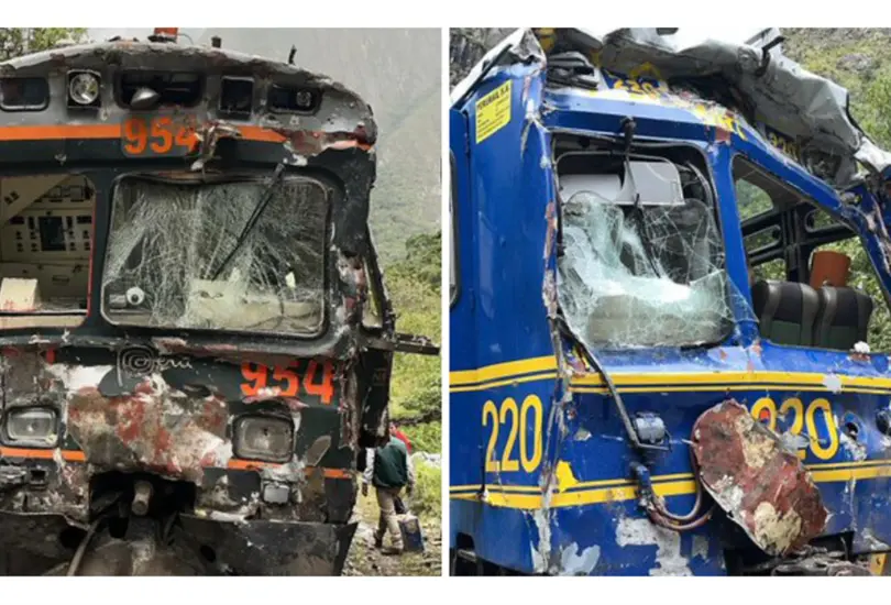 Impactantes im&aacute;genes del choque de trenes en Cusco rumbo a Machu Picchu; hay un fallecido