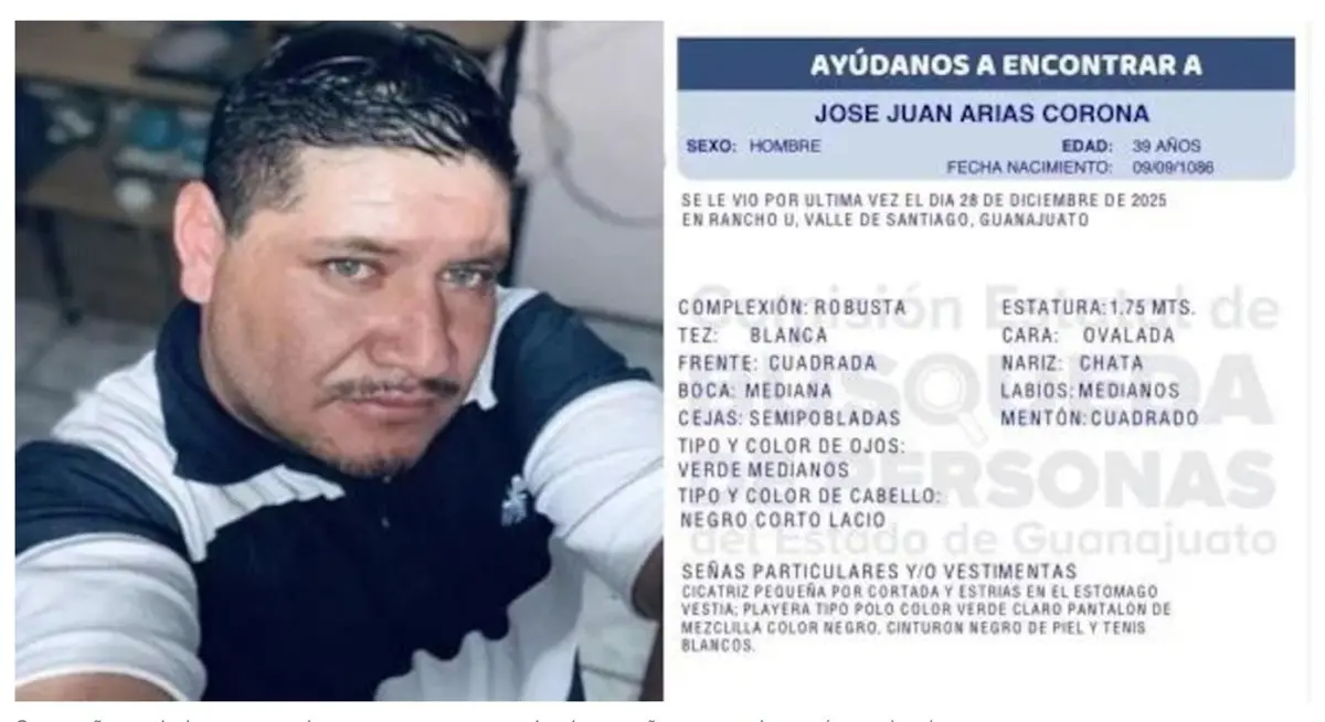 José Juan Arias Corona fue visto por última vez el 28 de diciembre en Valle de Santiago. Especial