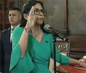 Las primeras declaraciones de Delcy Rodr&iacute;guez como presidenta
