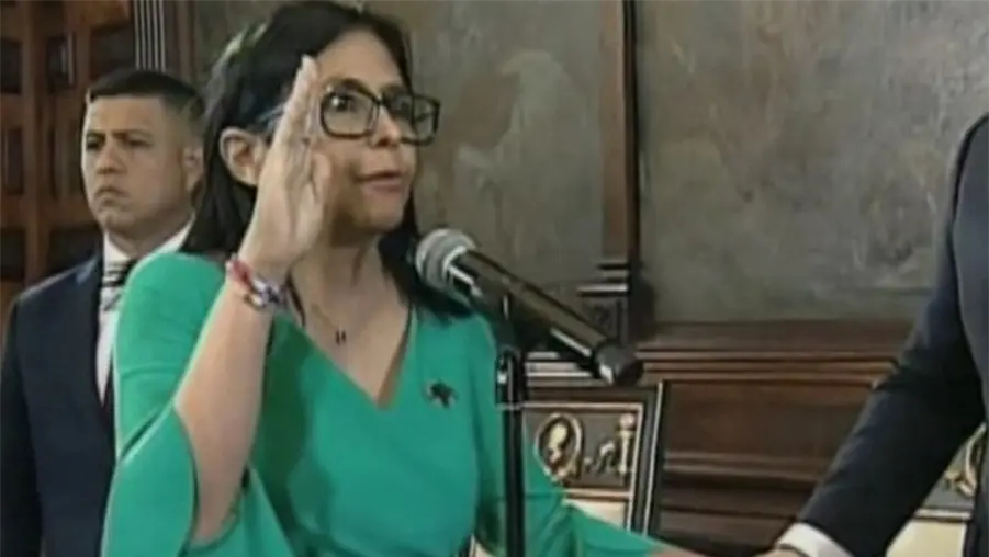 Las primeras declaraciones de Delcy Rodr&iacute;guez como presidenta