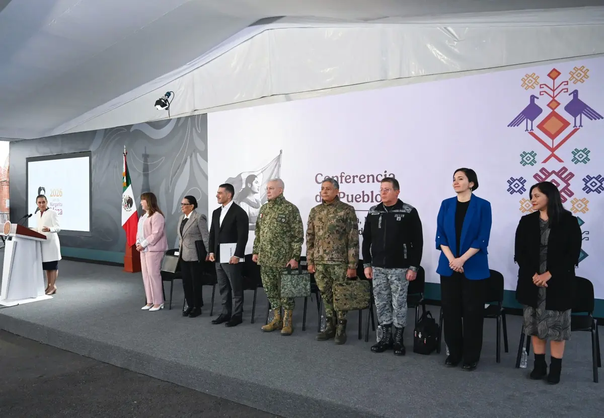 Parte del gabinete de seguridad del gobierno de México. Presidencia.