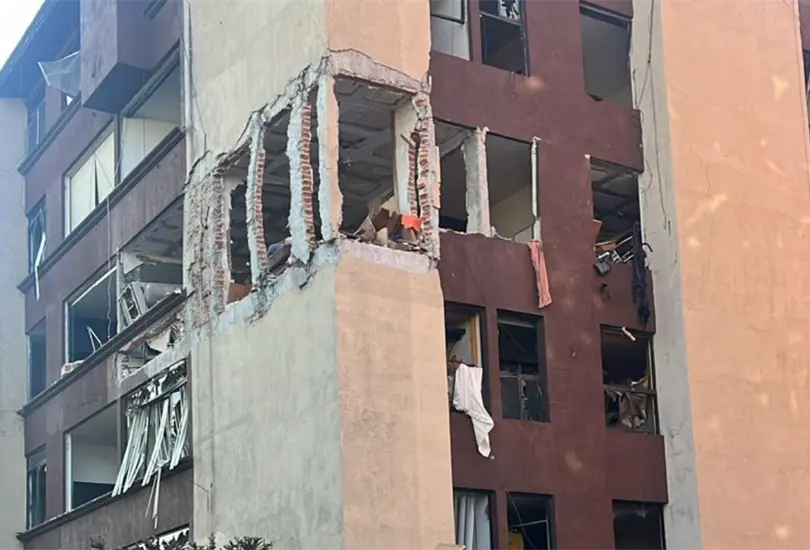 Así quedó la vivienda por la explosión de gas. Así quedó la vivienda por la explosión de gas.