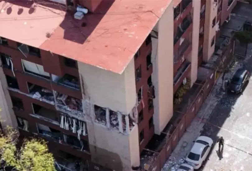 Las c&aacute;maras del C5 captaron la onda expansiva que destruy&oacute; parte del tercer piso de un edificio en Coyoac&aacute;n.