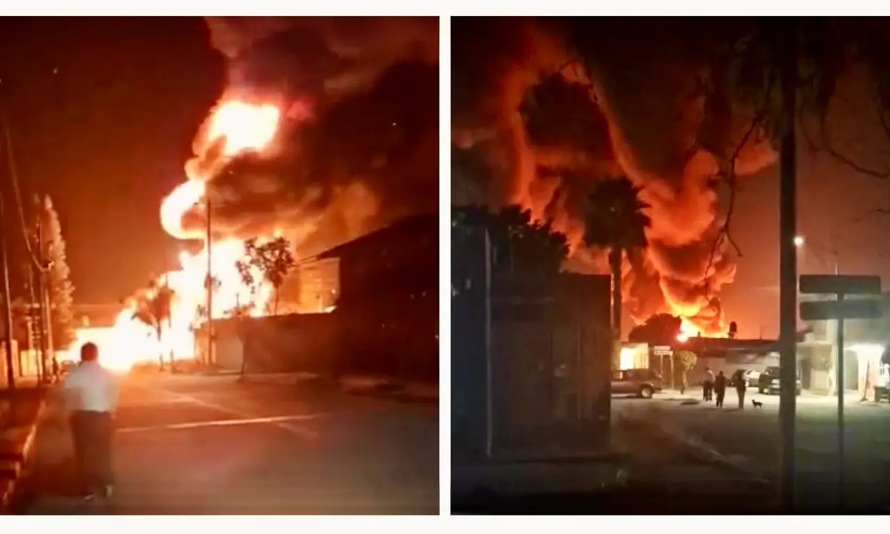  Impactantes imágenes: explota presunta toma clandestina de combustible en Villagrán, Guanajuato 