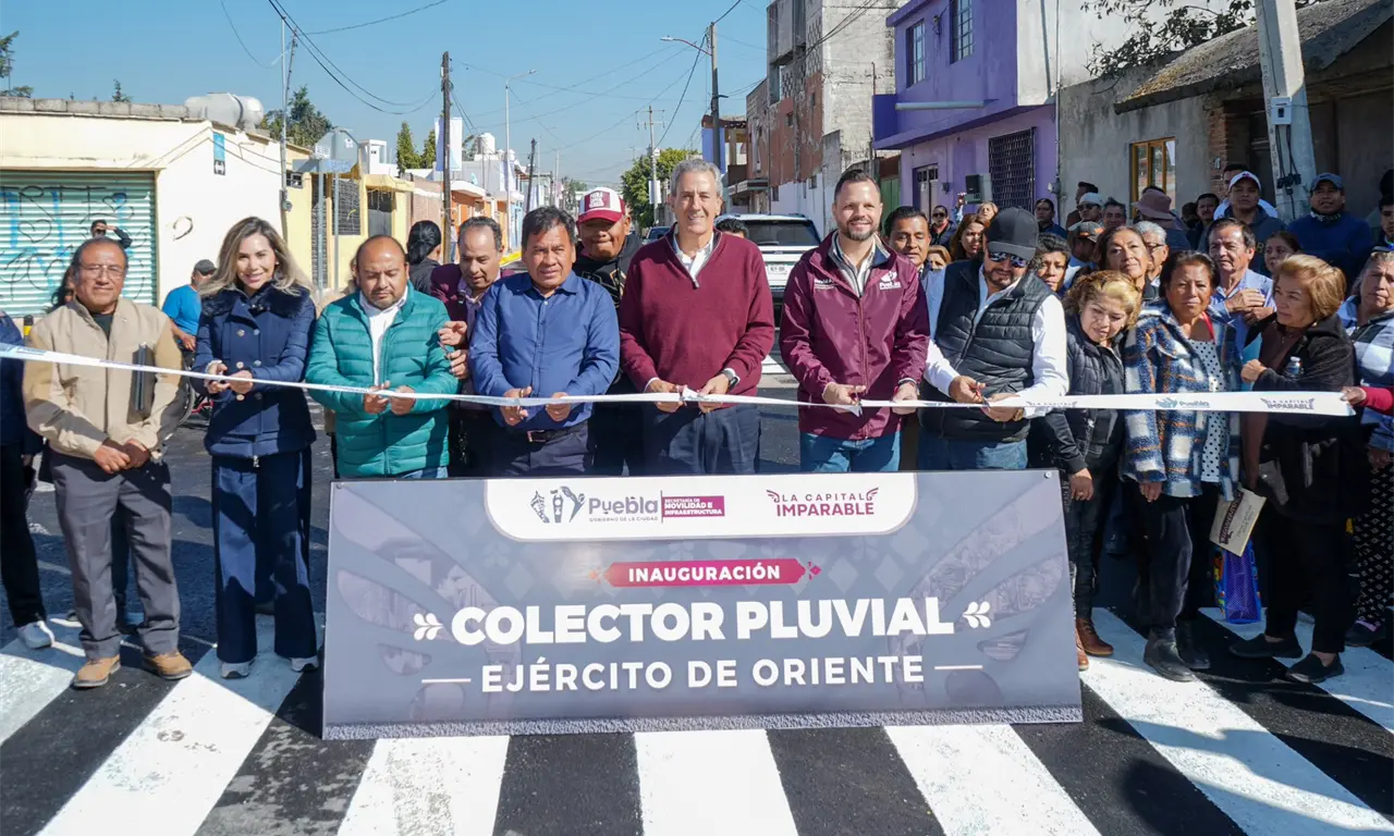  Puebla fortalece su infraestructura hidráulica: entregan colector pluvial en Álamos Vista Hermosa 