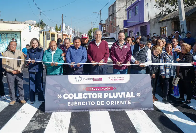 Puebla fortalece su infraestructura hidráulica: entregan colector pluvial en Álamos Vista Hermosa Puebla fortalece su infraestructura hidráulica: entregan colector pluvial en Álamos Vista Hermosa