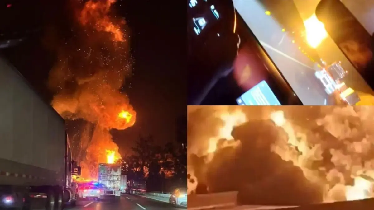  Video capta la explosión de una pipa de gas LP en la México-Querétaro. 