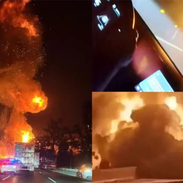 Accidente en la M&eacute;xico-Quer&eacute;taro: captan momento exacto de la explosi&oacute;n de pipa de gas