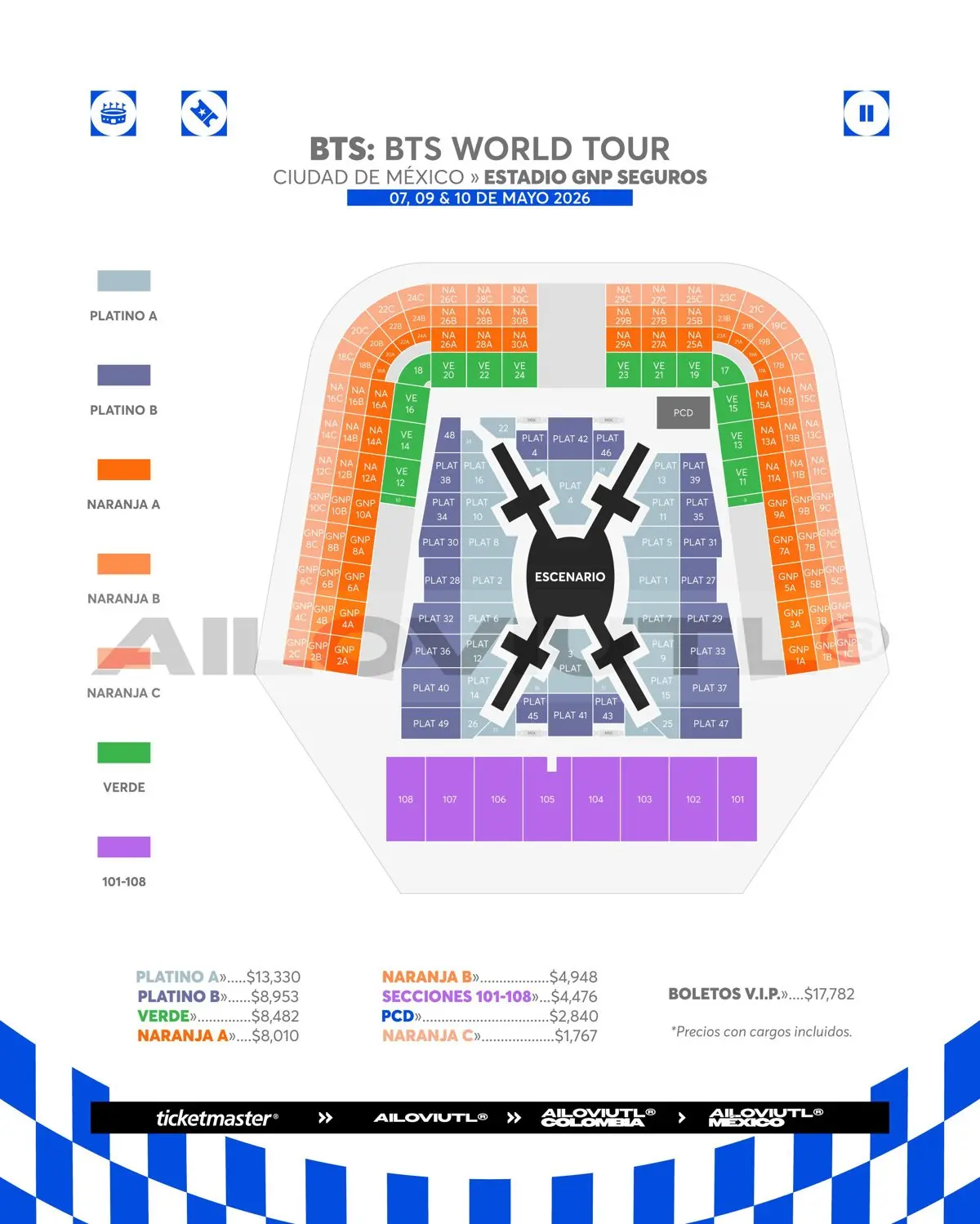 BTS boletos concierto CDMX Especial